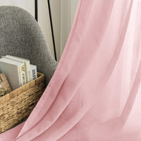 1 x RAW Customer Returns TOPICK Voile Curtain with Eyelets Sheer Curtains Transparent Gauze Curtain Pair Eyelet Curtains for Living Room Bedroom 245 cm x 140 cm H x W Pink - RRP €28.22