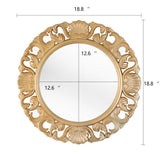 1 x RAW Customer Returns YCHMIR circular mirror round wall mirror vintage wall mirror 47.8 cm gold - RRP €35.28