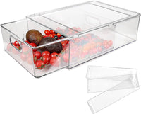 1 x RAW Customer Returns Greentainer Refrigerator Drawer Set with Handle, Kitchen Storage Container with Removable Drawer and Lid for Vegetables, Berries, Meat, PET Plastic Food Containers - RRP €39.63