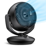 1 x RAW Customer Returns Fan, table fan, quiet, fan with 3 speeds and 90 adjustable inclination for 15m rooms, powerful 3D turbo air circulation for office, bedroom, living room, black - RRP €48.4