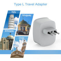 1 x RAW Customer Returns TESSAN adapter Italy USB, travel adapter Italy with 2 USB 2.4A, socket adapter Italy type L, travel plug Italy Germany plug, Italy plug adapter for Italy, Chile, Uruguay - RRP €17.7