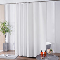 1 x Brand New Scamzsure Shower Curtain 180x240cm Grey Anti-mould for Bathtub and Bathroom 180 240cm, Made of Eva Washable Waterproof Hem with Stones with 12 Shower Curtain Rings - RRP €21.17