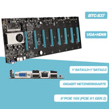 1 x RAW Customer Returns Mining Mainboard BTC-S37, ETH LTC ZEC Miner Professional Motherboard, 8 PCIe 16X Slot VGA HDMI Gigabit Ethernet 4 USB2.0 Port, Bitcoin and Ethereum Mining Tools - RRP €199.99