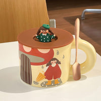 8 x Brand New 350ml Cup Girl Teenager Beautiful, Tea Cup Beautiful Creative, Coffee Mug Cartoon Vintage, for Daily Use of Girls, Ceramic Swinging  - RRP €163.2