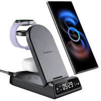 1 x RAW Customer Returns SwanScout Inductive Charging Station for Samsung, 4 in 1 Foldable Wireless Charging Station for Samsung Galaxy S24 Ultra S23 Ultra S22 S21 Z Flip 5, Wireless Charger for Galaxy Watch 6 5 4, Buds 2 Pro - RRP €49.99