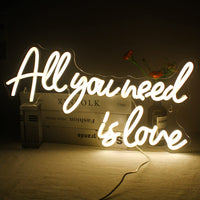 1 x RAW Customer Returns All You Need is Love neon sign, warm white neon light lettering for wall decoration, LED lettering wall for bedroom, wedding, room decoration, anniversary, Valentine s Day, party decoration - RRP €41.36