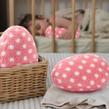 8 x Brand New Namalu 3 Egg Plush Pillows 25 cm Egg Shaped Cushions with White Polka Dots Decorative Pillows for Sofa Decorative Cushions Decoration for Children s and Baby s Bedroom Pink  - RRP €215.92