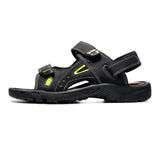 1 x RAW Customer Returns JOMIX Summer Athletic Sandals Men Velcro Anti-Slip Hiking Sandals Outdoor Beach Travel Trekking Hiking Black, 44 EU  - RRP €32.95