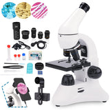 1 x RAW Customer Returns USCAMEL Microscope 40X-2000X for Kids and Students, Powerful Multi-magnification Combination of Monocular Biological Education Microscope - RRP €129.99