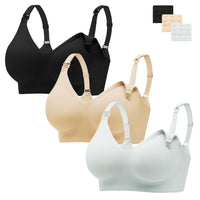 1 x RAW Customer Returns HBselect 3 Pcs Smooth Nursing Bra Pregnancy Nursing Bra Seamless without Wire with Extra Bra Extender - RRP €26.4