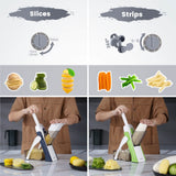 1 x RAW Customer Returns SupMakin Vegetable Cutter, Once for All Adjustable Vegetable Slicer Genius Mandolin Vegetable Slicer Potato Cutter Onion Cutter Gray - RRP €38.99