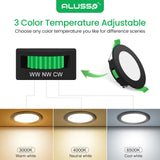 1 x RAW Customer Returns ALUSSO LED recessed spotlight 230V 4W flat, dimmable LED spots 230V, 68mm LED ceiling spots LED recessed lights, warm white 3000K neutral white 4000K cold white 6500K, black IP44 recessed spots for bathrooms, set of 6 - RRP €38.99