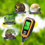 2 x RAW Customer Returns PNGOS soil moisture meter 4-in-1, soil moisture meter with measurement of light PH temperature humidity, suitable for PH value lawn in the farm, garden and greenhouse - RRP €33.6