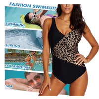 1 x RAW Customer Returns AOQUSSQOA Women s Swimsuit One-Piece Leopard Print Swimwear Figure-Shaping Tummy Control Bikini Plus Size Beachwear Leopard2, L  - RRP €31.99