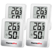 1 x RAW Customer Returns ThermoPro TP49 4 Pieces of Mini Digital Home Thermometer and Hygrometer, Indoor Temperature and Humidity Meter with Comfort Indicator - RRP €26.54