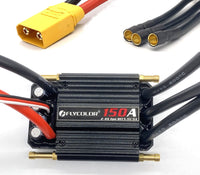 1 x RAW Customer Returns FLYCOLOR 150A ESC 2-6S Waterproof Brushless Electronic Speed Controller with 5.5V 5A BEC and XT90 6.0mm Banana Head Connector for Model Ship RC Boat - RRP €83.7