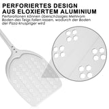 1 x RAW Customer Returns CRROEL Perforated Pizza Peel, 12 inch hard anodized pizza shovel with anti-scalding handle, pizza peel perforated for homemade pizza, bread, cake - RRP €25.99