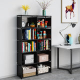 1 x RAW Customer Returns JIUYOTREE bookcase with 10 compartments, cube shelf, storage shelf, shelving system for storing books, clothes, boxes, toys, black - RRP €30.79