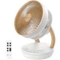 1 x RAW Customer Returns MYCARBON fan very quiet DC motor 20dB 1850m h air volume 8 level ECO modes table fan 3D air circulator for 30m bedroom turbo fan 8h timer - RRP €74.95