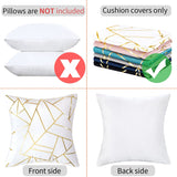 1 x RAW Customer Returns ETOLISHOP Cushion Cover White Cushion Cover Velvet Cushion Cover 50 x 50 cm Decorative Cushion Covers Throw Pillow Square Decorative Gold Lines Geometry for Sofa Bedroom Outdoor Decorative Cushion Cover Set of 2 - RRP €16.99