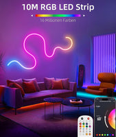 1 x RAW Customer Returns Lamomo RGB LED Strip 10m, 24V Neon LED Strip APP Control, Waterproof Flexible Outdoor LED Strip, Music Sync Indirect Lighting Tape for Living Room, Bedroom, Playroom - RRP €60.49