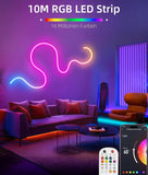 1 x RAW Customer Returns Lamomo RGB LED Strip 10m, 24V Neon LED Strip APP Control, Waterproof Flexible Outdoor LED Strip, Music Sync Indirect Lighting Tape for Living Room, Bedroom, Playroom - RRP €60.49