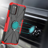 1 x Brand New LiuShan Compatible with Samsung Galaxy A03s Case, Shockproof Case with 360 Degree Rotating Ring Kickstand Hard PC and Silicone TPU Hybrid Armor for Samsung Galaxy A03s Smartphone, Red - RRP €10.8