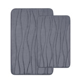 1 x RAW Customer Returns Homaxy Bath Mat Set 2 Pieces Memory Foam Absorbent Bath Rug Set Non-Slip Washable Bath Mat Set 2 Pieces 40 x 60 cm 50 x 76 cm, Dark Grey  - RRP €30.24