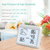 1 x RAW Customer Returns ORIA Digital Wireless Weather Station with Sensor, 3.7 Thermometer Hygrometer with Weather Forecast, Indoor Outdoor Temperature Humidity Monitor, 7 Weather Icons, Max Min, Trend, , Battery Operated - RRP €17.14