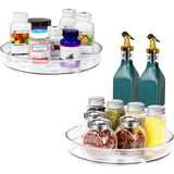 1 x RAW Customer Returns Puricon 2 Pack Lazy Susan Turntable Kitchen Organizer, Turntable for Refrigerator Turntable, Transparent Turntable Tray Rotating Round Storage Turntable 27 27 cm - RRP €17.68