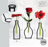 1 x RAW Customer Returns Generic MB Living metal glass vase set of 3, vase for pampas grass, metal frame, black, table decoration, glass vase, modern vintage flower vase, decoration for living room, bedroom or kitchen - RRP €30.16