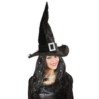 11 x Brand New VELVET WITCH HATS WITH PLUSH TRIM BUCKLE - - RRP €173.03