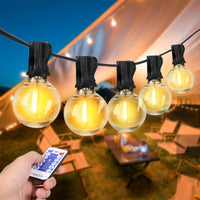 1 x RAW Customer Returns Neoglint LED fairy lights outdoor, G40 LED light bulbs, IP65 weatherproof, with controller and timer, 4 mode E12 socket dimmable light bulbs, for garden balcony terrace caf warm white, 6.4m  - RRP €40.33