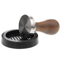 1 x RAW Customer Returns Premium Espresso Tamper Set 58.5mm - Stainless steel coffee tamper with an elegantly shaped real wood handle - Espresso stamp for full-bodied enjoyment - Matching tamper mat included 7 sizes - RRP €26.11