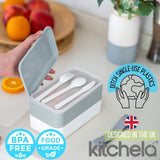 1 x RAW Customer Returns Kitchela Ultimate Bento Box Set with cooler bag, cutlery and removable dividers 1200 ml compartment lunch box for meals with fork knife spoon Insulated bag Microwave and - RRP €21.99