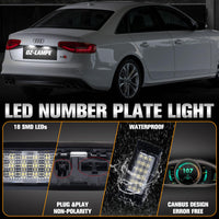 1 x RAW Customer Returns OZ-LAMPE LED license plate lighting for Au-di A1 S1 A4 B8 8K A5 A6 C7 S6 C7 A7 S7 Q5 RS5 Fecelift, license plate lights for VW GOLF6 7 Variant Plus SHARAN PASSAT Se-at Alhambra Sko-da Fabia Oktavia - RRP €20.99