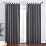 1 x RAW Customer Returns PONY DANCE Tab-top curtains for children s rooms - blackout curtains, gray thermal curtain against cold and heat, opaque curtains, living room, tab-top curtains, set of 2, H 200 x W 140 cm - RRP €35.53