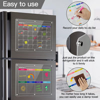 1 x RAW Customer Returns Bouiexye 2 Pack Weekly Planner Wipeable Magnetic Family Planner Monthly and Weekly 16x12 Inch Acrylic Refrigerator Calendar Planning Boards Menu Board Memo Board for Refrigerator Transparent  - RRP €15.89