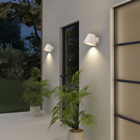 1 x RAW Customer Returns Minimalist White Outdoor Wall Lights, Modern Design Wall Sconces, Landscape Decoration Anthracite Outdoor Lamp Fittings Gu10 Base Gu10 Bulb Included  - RRP €20.4