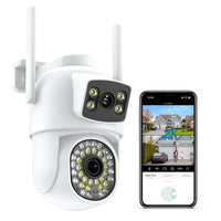 1 x RAW Customer Returns ANBIUX 2.5k Outdoor Wi-Fi Camera with Dual Lens, 360 PTZ Outdoor Surveillance Camera, Human Detection, Two-Way Audio, Color Night Vision, Compatible with Alexa, IP66 - RRP €59.99