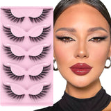 2 x RAW Customer Returns Parriparri Artificial Eyelashes Cat Eye Lashes 5 Pairs Fluffy Fox Eyelashes Natural L Curl Foxy Eye False Eyelashes Cat Eye Angel Winged Fake Lashes Cateye - RRP €18.12