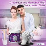 1 x RAW Customer Returns Bozhihong 3D handprint set for couples plaster cast hands couple partner and couple gifts for women and men as a wedding anniversary gift for him and her, purple - RRP €30.24