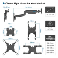 1 x RAW Customer Returns BONTEC 13-42 inch monitor wall mount with VESA extension kit for PC monitor TV up to 8 kg, fully adjustable gas spring, tiltable rotatable, height adjustable, max VESA 200x200 mm - RRP €33.26