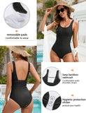 1 x RAW Customer Returns UMIPUBO Swimsuit Women Sexy Backless Swimwear One Piece Swimsuit Tummy Control Push Up Plus Size Swimsuits Summer Beachwear Black, L  - RRP €35.99