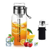 2 x RAW Customer Returns Mymanjerfu glass bottle 1 liter 1l - water bottle glass with neoprene cover - glass drinking bottle with stainless steel sieve, glass lid can be used as a cup, for water and drinks 1000 ml  - RRP €38.3