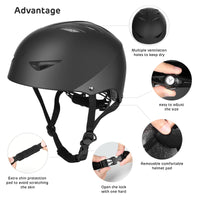 1 x RAW Customer Returns ValueTalks Children s Helmet Skateboard Helmet with Protectors Inline Protective Equipment Children s Protector Set Protectors Helmet for Inline Skateboard Bicycle Roller Skates 54-58 cm Head Circumference Black  - RRP €30.97