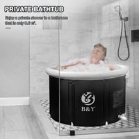 1 x RAW Customer Returns Foldable Ice Barrel 89x55cm Ice Bath Barrel Inflatable Bathtub for Adults Foldable Large Men Ice Barrel Bathtub for Ice Bath Shower Mobile Bathtub Adult Spa Soaking for Ice Bath, high 55cm - RRP €85.2