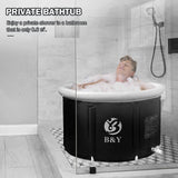 1 x RAW Customer Returns Foldable Ice Barrel 89x55cm Ice Bath Barrel Inflatable Bathtub for Adults Foldable Large Men Ice Barrel Bathtub for Ice Bath Shower Mobile Bathtub Adult Spa Soaking for Ice Bath, high 55cm - RRP €85.2