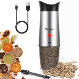 1 x RAW Customer Returns Electric salt and pepper mill - Rechargeable electric pepper mill salt mill - USB rechargeable spice mill, adjustable ceramic grinder, adjustable coarseness, 1Pcs - RRP €25.99