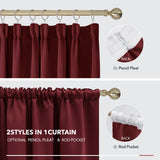 1 x RAW Customer Returns Deconovo curtains, blackout curtains, thick thermal curtains with ruffle tape, window curtains, 200 x 140 cm height x width , red, set of 2 - RRP €34.92